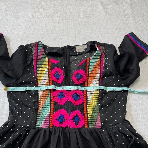 ASOS Dress Polka Dots Embroidered Midi Sundress Dress Size 4 - Picture 7 of 8